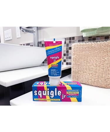Squigle Jr Toothpaste for Infants & Toddlers - 4 Pack Travel Size Prevents Cavities & Canker Sores Soothes Dry Mouth No SLS - Buy Online on GoSupps.com