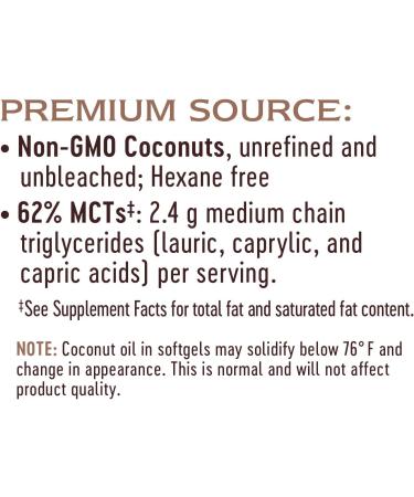 Nature's Way Extra Virgin Coconut Oil 1000mg Softgels - 120 Count - Buy Online on GoSupps.com