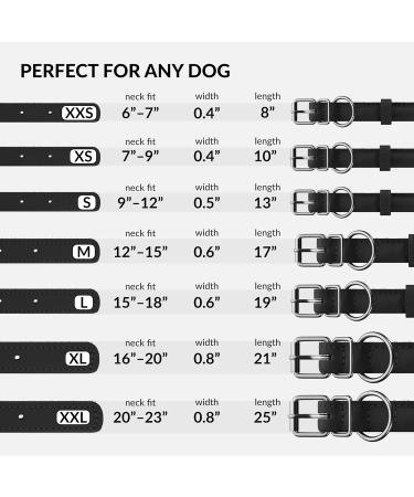 CollarDirect Handmade Round Leather Dog Collar - Soft Padded for Small & Big Dogs Available in Black Pink Red Purple Blue | 40-45 cm - Buy Online on GoSupps.com