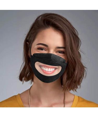 Wangely 10-Pack Adult Disposable Mouth Protection with Transparent Window | 4-Layer High Filtration | Breathable Anti-Fog Mask for Deaf/Hard of Hearing | Black - Buy Online on GoSupps.com
