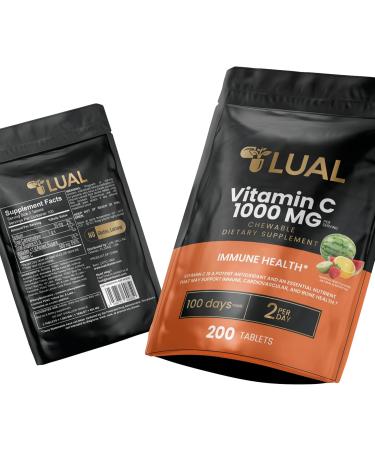 LUAL Vitamin C Chewable Tablets Dietary Supplement Tropical Fruit 1000 mg 200 Count - Buy Online on GoSupps.com