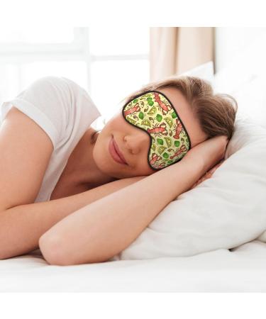 Lobster and Lemon Print Unisex Eye Mask | Soft Comfort Sleep Shade for Travel & Yoga - Buy Online on GoSupps.com