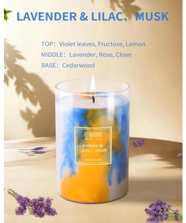 Lavender Candle - Hand-Poured Soy Wax | Aromatherapy Beach Ocean Scent | 90-Hour Burn Time | Perfect Candle Gifts for Women | 15oz Lavender & Lilac Musk - Buy Online on GoSupps.com