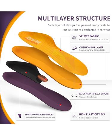 Buy Dyn Walker Orthopedic Insoles for Metatarsalgia & Plantar Fasciitis - High Arch Support EVA Foam Shock Absorption for Men & Women - Size L (Men 41-42) - International Shipping Available - Buy Online on GoSupps.com