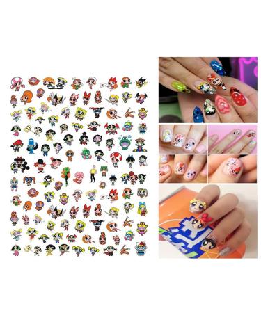 Cute Cartoon Nail Art Sticker Decals - 3D Self-Adhesive Designer Stickers for Women, Kids, and Girls - Manicure Decoration Supplies - 6 Sheets - Buy Online on GoSupps.com