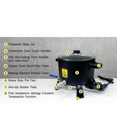 Electric Wax Melter for Candle Making - 6Qt Capacity - Convenient Pouring Spout - Buy Online on GoSupps.com