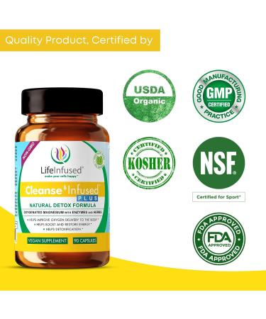 Life Infused Cleanse Plus - Natural Colon Cleanser with Oxygenated Magnesium - Detoxify Colon, Liver & Kidneys - 90 Caps - Buy Online on GoSupps.com