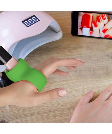 Nail Polish Holder Stand - Wearable Anti-Spill Nail Polish Holder Strong Grip Airlock Suction Silicone Nail Polish Organizer Manicure And Pedicure Accessories Light Green - Buy Online on GoSupps.com