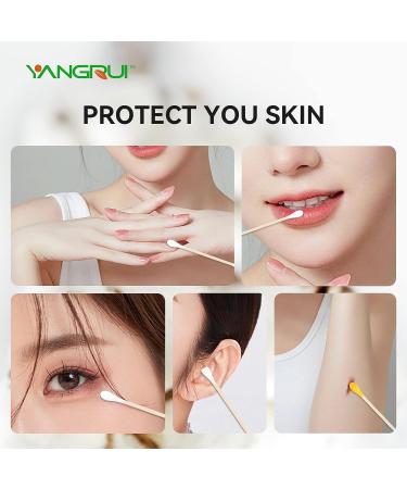 YANGRUI Cotton Swab 510 Count BPA-Free Wooden Stick Double Round Ear Swabs Eco-Friendly Cotton Buds - Pack of 1 - Buy Online on GoSupps.com