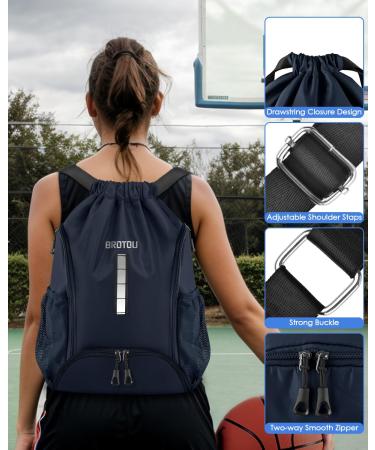 Buy Waterproof Brotou Gym Bag - Sports Backpack with Shoe Compartment for Men Women & Youth - Perfect for Football & Fitness - Dark Blue - Buy Online on GoSupps.com