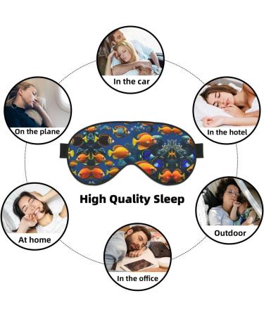 Underwater World Tropical Fish Print Sleep Eye Mask - Soft Eye Cover for Travel & Naps Unisex - Buy Online on GoSupps.com