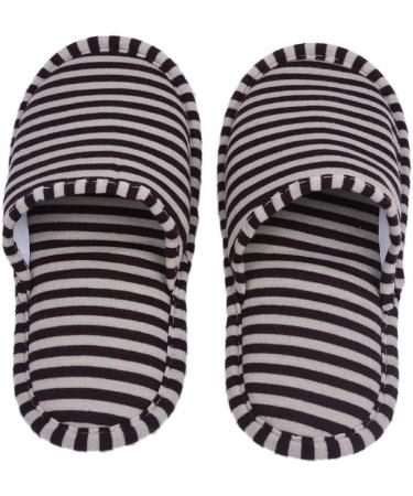 Keenso Reisen Foldable Slippers - Portable Reusable Soft Cotton Slipproof Indoor Travel Slippers for Women - Brown Stripes - Buy Online on GoSupps.com