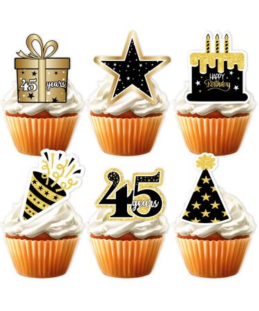 S-Lipao-45 Ice Cream Fruit Dessert Cupcake Topper Colorful Glitter Happy Birthday Sensory Pop Game Theme Decor Supplies Baby Shower Boys Girls Birthday Party Decorations