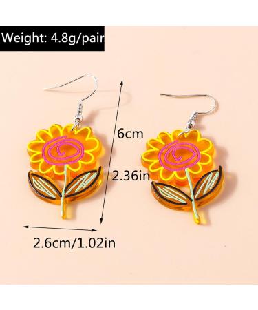 Feyley Acrylic Earrings - Elegant Drop Flower Charm Jewelry for Women - Fashion Statement in Blue - Buy Online on GoSupps.com