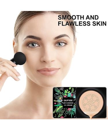 QIUFSSE Air Cushion CC Cream: Mushroom Head Foundation BB Cream for Long-Lasting, Waterproof Makeup - Natural Finish - Buy Online on GoSupps.com