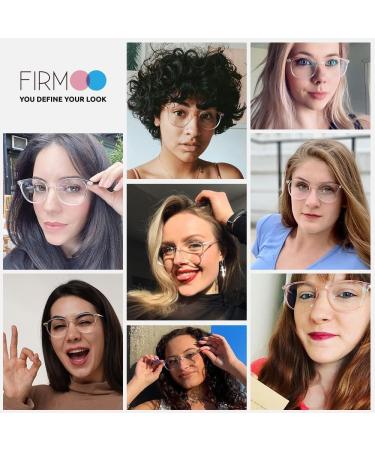Shop Firmoo Prescription Reading Glasses 1.25 | Blue Light Blocking & Glare-Free | TR90 Clear Pink for Men & Women - Buy Online on GoSupps.com