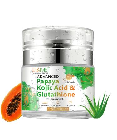 TEEROVA Papaya Cream Anti-aging Hydrating Natural Formula with Glutathione for Nourishing Dry Skin Day & Night Face Moisturizer 50ML