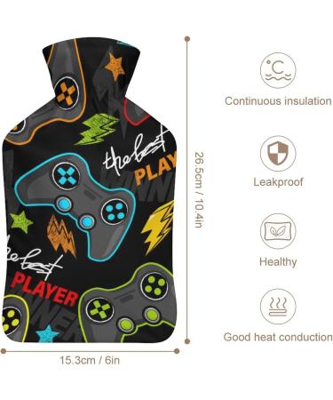 Colorful Plush Hot Water Bottle with Cover - Fun Hand Warmer for Adults & Kids | 26.5x15.3cm - International Shipping Available! - Buy Online on GoSupps.com