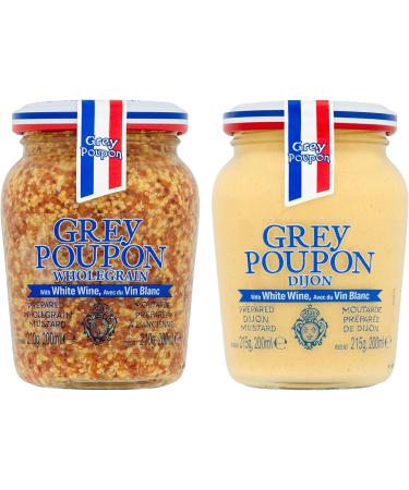 Intrinsic Treats Mustard Bundle with Grey Poupon Dijon 215g and Wholegrain Mustard 210g - (Pack of 2) - Buy Online on GoSupps.com