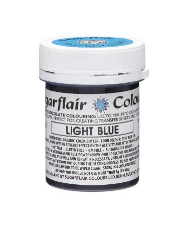 Sugarflair Light Blue Chocolate Colouring - Coloured Cocoa Butter for Adding Colour to Chocolate or Painting Directly Onto Chocolate Transfer Sheets or Moulds - 35g