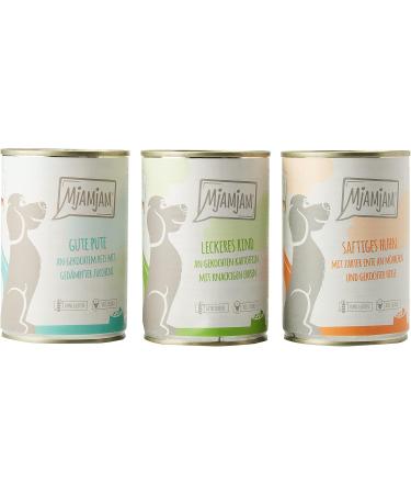 Mjamjam Premium Wet Dog Food - Junior Juicy Chicken & Egg - Huhn & Duck Bundle - Mix Package I - 400g (6 Pack) - Buy Online on GoSupps.com