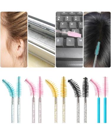 500PCS Disposable Eyelash Brushes - Upgraded Mascara Wands & Makeup Applicators for Eyelash Extensions & Eyebrow Grooming in Crystal Pink Yellow Green Black Blue - Perfect for Professionals & DIY - Buy Online on GoSupps.com