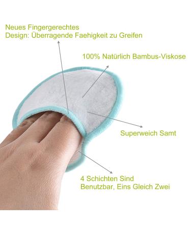 Caiming Washable Makeup Removal Pads - 12 Reusable Bamboo & Cotton Cleansing Pads with Laundry Net | Eco-Friendly Cosmetic Care - Buy Online on GoSupps.com