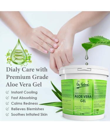Oxy Naturals Aloe Vera Gel Cruelty Free and Vegan - Cooling Soothing and Moisturising for All Types Skin & Hair 1Kg 1 kg (Pack of 1) - Buy Online on GoSupps.com