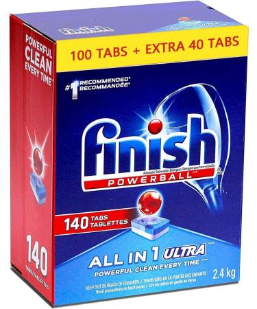 Finish Powerball All in 1 Ultra Powerful Clean Dishwasher Detergent 2.4 KG - 140 Tabs - Buy Online on GoSupps.com