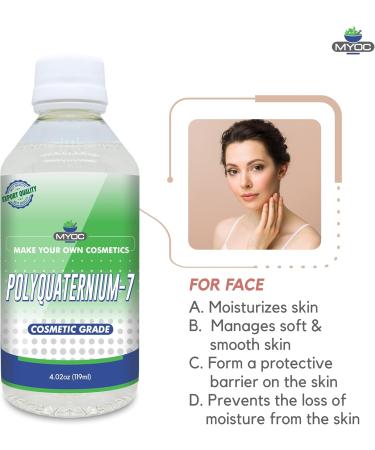 Myoc Polyquaternium-7-4.2oz/119ml Polyquaternium-7 for Hair Polyquaternium-7 Cosmetic Ingredient Polyquaternium-7 Bulk Non-GMO Paraben free - Buy Online on GoSupps.com