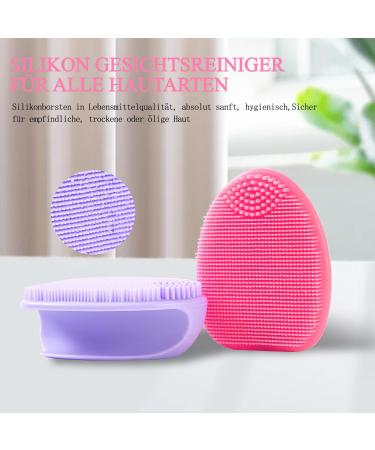 Yeadmal Silicone Facial Cleaning Brush 2-Part Soft Face Scrubber for Women | Pink & Purple Face Brush for Deep Cleaning - Buy Online on GoSupps.com