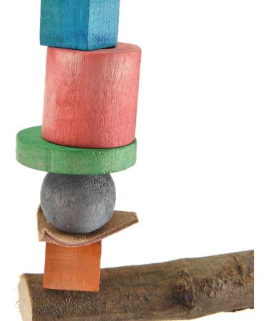 HappyBird Bird Swing with Natural Wooden Perch - Ideal for Parrots & Small Birds | 20x3x20 cm - Buy Online on GoSupps.com