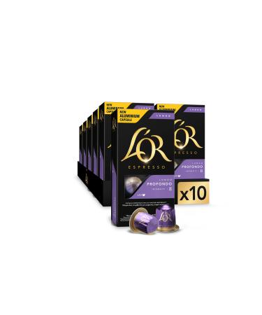 L'OR Espresso Lungo Profondo Intensity 8 - Nespresso* Compatible Coffee Capsules (Pack of 10, 100 Capsules in Total)