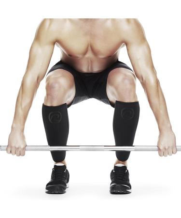 Rehband Neoprene Calf Bandage - Compression Support for Calf & Shin - 1 Pair Carbon/Black - Ideal for Deadlift & Sports Performance - Buy Online on GoSupps.com