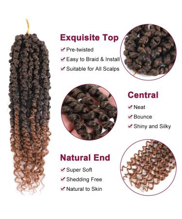 Passion Twist Hair - 14 Inch 8 Packs Crochet Pretwisted Curly Hair for Black Women - T30 - Buy Online on GoSupps.com