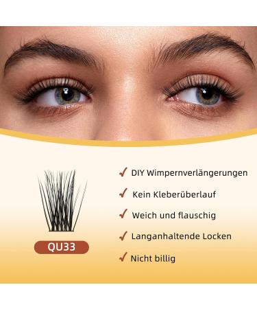 Cluster Lashes Quewel - 168 Piece C Curl Mix Eyelash Extensions (12-18mm) - Soft & Light Volume False Eyelashes for Home Use - Qu33-D-Mix - Buy Online on GoSupps.com