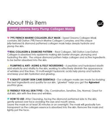 Sweet Dreams Berry Plump Collagen Mask Set of 3 | Lifting & Hydrating Collagen Jelly Mask | 79% Collagen Elastin & Hyaluronic Acid | Korean Skincare - Buy Online on GoSupps.com