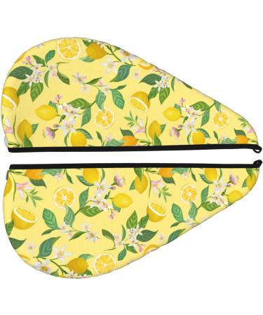 Hair Towel Wrap with Button | Quick Drying Lemon Hair Turban | Soft & Absorbent Hair Drying Towel - Buy Online on GoSupps.com