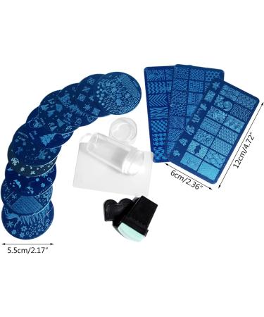 Unbent 13-Piece Nail Stamp Set | Nail Art Image Plates & Gelee Silicone Tool | International Shipping - Buy Online on GoSupps.com