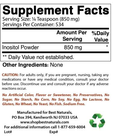 Best Naturals Inositol Pure Powder 05 kg 05 kg Pack of 2 - Buy Online on GoSupps.com