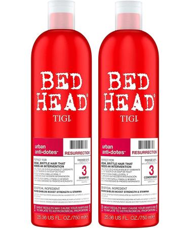 Bed Head by TIGI Urban Antidotes Resurrection Shampoo and Conditioner for Damaged Hair 25.36 fl oz 2 count