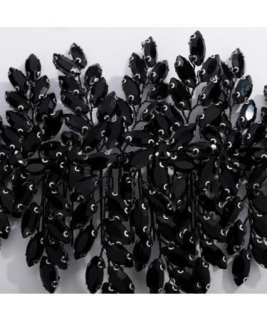 Kercisbeauty Big Statement Full Black Rhinestones Beads Hair Comb for Women Girls Wedding Bridal Black Hair Piece Sparkle Black Jewelry for Special Occasion - Buy Online on GoSupps.com