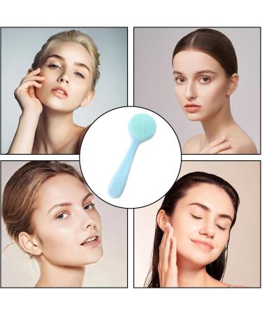 Silicone Manual Facial Cleansing Brush Skin Friendly Waterproof Face Cleaning Scrubber Exfoliator Cleanser Skin Friendly Face Scrubber for Blackheeads Whiteheads Makeup Residues Removal Blue - Buy Online on GoSupps.com