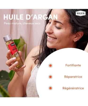 WAAM Cosmetics Argan vegetable oil 100% pure and natural First cold pressing Care for hair skin and nails 75ml - Buy Online on GoSupps.com