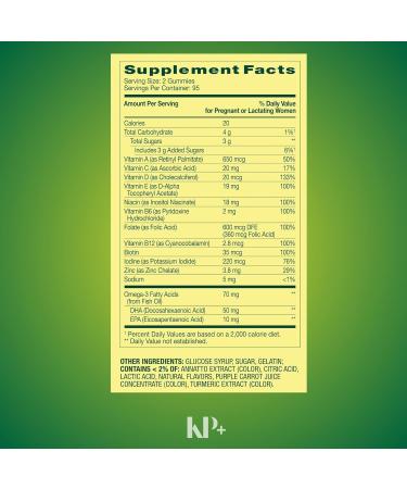 KP+ Prenatal Multivitamin Adult Gummy with DHA & Folic Acid | Prenatal Health | Supports Wellness Before During & After Pregnancy | 190 Gummies - Buy Online on GoSupps.com