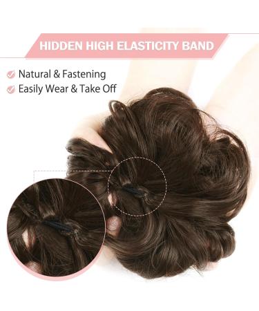 Vlasy Messy Bun Hair Piece - Curly Wavy Scrunchies Extension Chignon - Synthetic Updo for Girls (6# 60g) - Buy Online on GoSupps.com