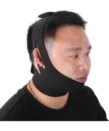 Chin Cheek Lift Up Belt Comfortable Black Adjustable Face Lift Bandage Breathable for Eliminating Double Chins - Buy Online on GoSupps.com