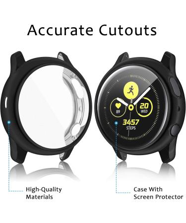 4 Pack Amzpas Samsung Galaxy Watch Active 2 Screen Protector Case 44mm - Soft TPU Full Cover - Black/Clear - Compatible with Galaxy Active 2 Smartwatch - Buy Online on GoSupps.com