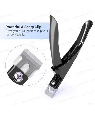 MELODYSUSIE Professional Nail Clippers for Acrylic False Nails - Rustproof Tip Cutters for Manicure Pedicure - Sharp Nail Care Tool, Black S (1 Pack) - Buy Online on GoSupps.com