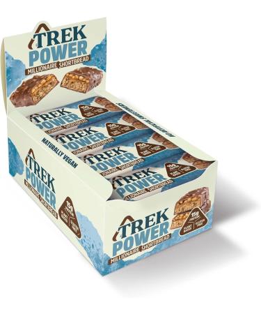 TREK High Protein Flapjack Cocoa Oat - Gluten Free - Plant Based - Vegan Snack - 50g x 36 bars & Protein Power Bar Millionaire Shortbread - Plant Based - Gluten Free - Vegan Snack - 55g x 16 bars - Buy Online on GoSupps.com